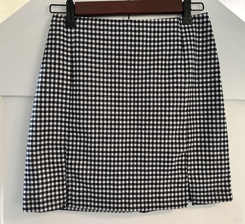 Eyeshadow Black & White Gingham Checkered Y2K Mini Skirt Junior Size 5